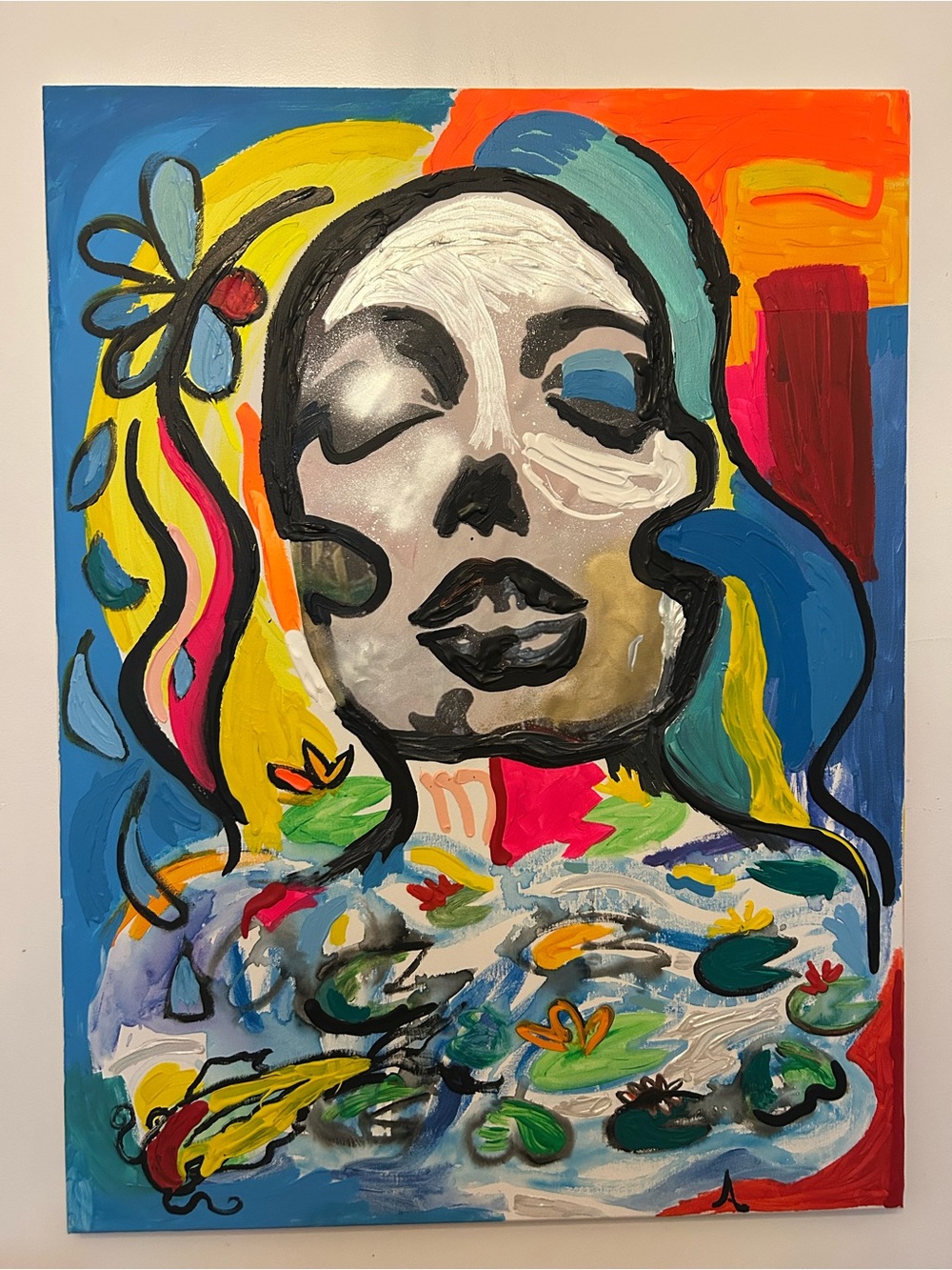 Colorful Abstract Portrait Canvas Art - Multicolor by Addie Wuensch